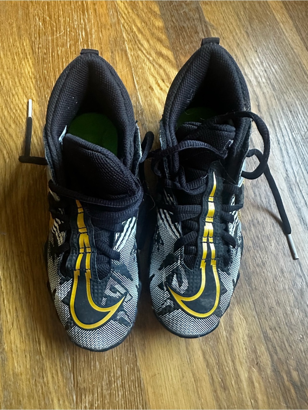 Nike Black and Yellow Kids Sneakers